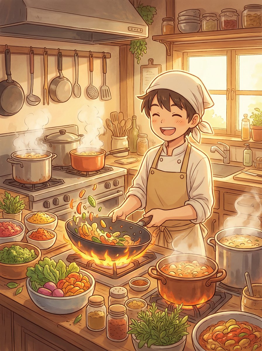 抖音风动漫-美食动漫教程